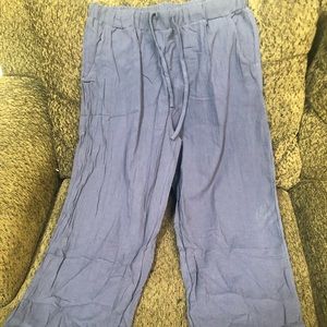 Drawstring dark blue pants